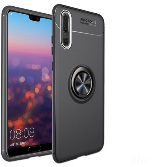 CAPA SILICONE AUTO FOCUS COM ANEL DE DEDO HUAWEI P20 PRO